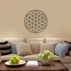 Table Mats Carved Set Chakra Flower Of Life Natural Symbol Wood Round Edge Circles Coffee Tea Cup For Stone Crystal Pads