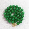 Catene Malesia calcedonio pietra naturale verde giada perline rotonde 6mm 8mm 10mm 12mm 14mm catena filo collana donna gioielli 18 pollici B727