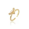 Band Rings Fashion Jewelry Cute Bee Ring Womens Inlaid Zircon Opening Adjustable Drop Delivery Dhvnu