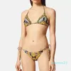 Femmes de luxe Bikinis maillot de bain deux pièces concepteur or haut de bikini Sexy femme maillots de bain plage maillot de bain en plein air