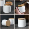 Opslagflessen Jar Bus Ceramic Tea Container verzegelde bussen Keuken Sugarcoffee Sets Kruidcandy luchtdichte tin wit porselein