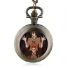 Orologi da tasca Antico Nero Argento Bronzo Quarzo Cupola di vetro Orologio Bungo Stray Dog Uomo Donna Collana Accessori Regalo di compleanno