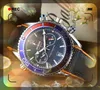 رجال الشهير الشهير الكامل الوظيفي wristwatch 43 مم حركة الكوارتز الذكور الوقت ساعة ساعة النايلون النسيج الفرقة الظلام ميزة wristwatch orologio di lusso هدايا