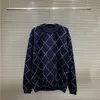 Suéteres de diseñador para mujer 22FW Mujer para hombre Sudaderas con cuello de cuervo de punto Letra de moda Ropa de manga larga negra Jersey de gran tamaño Azul Top 6 colores