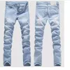 Pantalons pour hommes en qualité bleu clair jean skinny hommes printemps été coupe slim denim coton stretch pantalon de cowboy