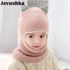 Berretti Cappelli Cappelli invernali per bambini Cappelli lavorati a maglia per bebè e ragazzi con calda fodera in pile Simpatici cappelli con orecchie di gatto per bambini HT073 230111