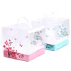 Gift Wrap 100pcs 4/5 INCH Plastic Box With Handle Transparent PVC Cake Boxes Wedding Favors And Gifts Paper Candy