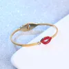 Бругл красные губы хрустальные браслеты для женщин -девочек