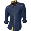 Camisas casuais masculinas Jeansian Spring Autumn apresenta Men Shirt chegando de manga comprida macho Z034 230111