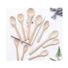 Cuillères en bois cuillère à confiture bébé miel petit café cuisine délicate utilisant Connt Scoop HT12 livraison directe maison jardin salle à manger couverts DH9DI