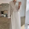 Damskie dzianiny Tees Chic Beige Wool Coat Kobiety z paskiem zimowym kołnierzem ściągaczkowym harajuku elegancka mieszanka kurtka panie gęzią strój vintage 230111