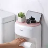 Waterproof Wall Mount Toilet Paper Holder Shelf Toilet Paper Tray Roll Paper Tube Storage Box Creative Tray Tissue Box Home Storage FSTLY151