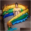 Yastık/Dekoratif Yastık 220cm Çin Dragon Doldurulmuş Bebek Efsanevi Yeşil Mavi Sarı Kırmızı NT Hayvan Oyuncak Yaratıcı Dekor Peluşi Çocuk Dh9tn