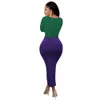 Toptan Uzun Kollu Elbiseler Kadınlar Sonbahar Kış Bodycon Elbise Seksi V Boyun İçi Dışarı Out Midi Elbiseler Sıradan Patchwork Party Wear Double Street Giyim 8475