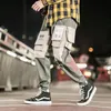 Calça masculina gota- harém risque de harém de streetwear 2023 bolsos casuais de hip hop rastrear calças harajuku masculinas