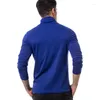 Blusas de masculino Luclesam Men's Turtleneck de malha de malha de inverno colarinho duplo slim fit pullover blue blue jersey masculino tops básicos