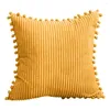 Pillow Throw Case 10 Colors Cover Skin-affinity Modern Striped Tassel Ball Home Decoration