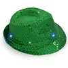 Festhattar Space Cowgirl LED-hatt Blinkande Light Up Paljett Cowboyhattar Lysande kepsar Halloween-kostym FY7970 ss0111