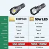 Taschenlampen, leistungsstarke XHP360-Taschenlampe, wiederaufladbare LED-Taschenlampe, Beleuchtung, 1500 m, wasserdicht, 50 W, Handlampe, Hochleistungs-LED-Taschenlampen, Power Bank 0109