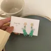 Stud Earrings Korean Simple Morandi Color Summer Small Fresh Ear Studs Female Prevent Rust Jewelry For Woman 2023 Trend