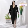 Plus Size Dresses WSFEC XL-5XL Sexig elegant festklänning Kvinnor Kläder Långärmad paljetter Slim Maxi Evening Winter Outfit