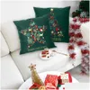クリスマスの装飾グリーンコットンスタム枕カバーの装飾ホームパーティーの装飾ケーストドロップデリバリーガーデンフェスティブ用品DHPQ9