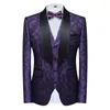 Men's Suits Blazers Fashion Casual Boutique Business Wedding Host Flower Color 3 Pcs Set Dress Jacket Pants Vest Coat 230111