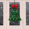 Décorations de noël porte suspendu vert lin arbre de noël pendentif guirlandes joyeux décor pour la maison bonne année 2023