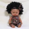 Dockor 35 cm American Reborn Black Baby Doll Bath Spela full silikon vinyl baby dockor livtro född baby doll leksak flicka jul gåva 230111