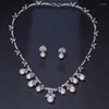 Серьги ожерелья устанавливают деликатную серьгу Бетти и подвеской из жемчужной цирконии для женщин роскошные ювелирные ювелирные украшения