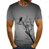 Heren t shirts 2023 mannen 3D t-shirt casual korte mouw o-neck mode natuur geprinte shirt tees