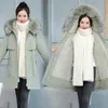 Women's Down Parkas Women Winter Jacket 8XL Slim Long Coat Casual Big fur collar Wool Liner Hooded Outwear Cotton Warm Coats Female 230111