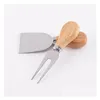 Outils à Fromage Usef Set 4Pcs / Set Manche En Chêne Couteau Fourchette Pelle Kit Râpes Pour Couper Des Ensembles De Planches De Cuisson Trancheuse À Pizza Au Beurre Drop Deliv Dhlvz