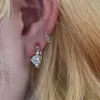 Hoop Earrings Fashion Clear Zircon Love Heart Piercing For Women Girls Pendientes Wedding Gifts Jewelry Eh247