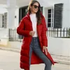 Parkas de plumón para mujer 4xl, abrigo largo ajustado con capucha para mujer, ropa de abrigo negra y roja, parkas largas con relleno, abrigos de invierno para mujer, chaqueta femenina 230111