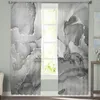 Curtain Marble Texture Gradient Sheer Curtains For Living Room Modern Bedroom Tulle Window Drapes Decor