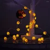 Cuerdas Decoración de Halloween Calabaza Luces de cadena Funciona con pilas Naranja Calabazas Linterna Luz de hadas de Navidad para la fiesta de Acción de Gracias