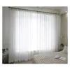 Curtain Japanese Style Stripe White Tulle For Living Room Gauze Balcony Kitchen French Custom Yarn