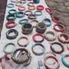 Bangle Sanshoor 14 Designs Oavslutade träarmband Armband Set stor bredd diameter för kvinnor barn Diy målning smyckeshantverk