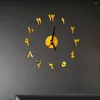 ساعات الحائط المنزل زخرفة الأزياء زخرفة أكريليك ملحقات القهوة أكواب القهوة مرآة السطح DIY clock صامتة الكوارتز