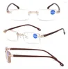 Sunglasses Luxury Diamond Cutting Reading Glasses Women Men Ultralight Frame High Quality Anti Blu 1 1.5 2 2.5 3 3.5 4