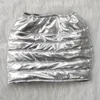 التنانير المثيرة Bodycon Mini Silver Skirt Women Puff Gray Bud أزياء الشارع الظهر مع قيعان سحاب الربيع Y2K الملابس 2023