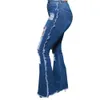 Women's Jeans HAOOHU Street Wear Urban Plus Size Women Fashion High Waist Hole Tassel Wash Water Vintage Casual Flared Pants Wholesale 230110