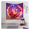 Tapestries 150X130Cm Sky Galaxy Wall Hanging Tapestry Bedspread Home Decoration Beach Yoga Mat Shawl Bath Towel Picnic Blanket Drop Dhrov