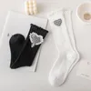 Women Socks Lotus Leaf Love Cotton Tube Sock Autumn Winter Style Mid-Calf Korean Hosiery Cute Sweet Shaping Stockings