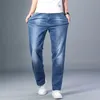 Jeans pour hommes 6 couleurs printemps été hommes mince jambe droite jean ample Style classique avancé Stretch Baggy pantalon mâle grande taille 40 42 44 230111