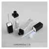 Bouteilles De Stockage Bocaux 10/30/50Pcs 7.5Ml Vide Maquillage Bricolage Brillant À Lèvres Bouteille Noir / Sier Carré Lipgloss Tube Avec Led Lumière Miroir Lab Dhpaz