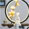 Geurlampen Zen Backflow Wierookbranderhouder Rook Waterval Sticks LED LAMP RING ORNAMENTEN Woonkamer Office Desk Decor Drop DHA86