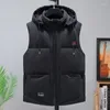 Coletes masculinos Autumn Winter Cotton Vest Trend e Homen's Beand e Gross Hooded 9xl 8xl 10xl