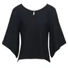 Dames blouses dames linnen katoenen tullover korte mouwen shirt losse zwarte romantische blouse op maat gemaakte kleding